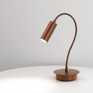 Stolová lampa 7538, drevo brunované, nastaviteľná, GU4-MR11, Tmavé drevo, Obývacia izba / jedáleň, Mosadz, Moderný, Stojacie svietidlo