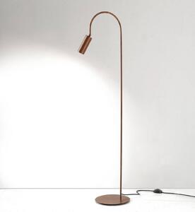 Stojacia lampa 7539, brúsené drevo, mosadz, GU10, Tmavé drevo, Obývacia izba / jedáleň, Mosadz, Moderný, Oblúková stojaca lampa