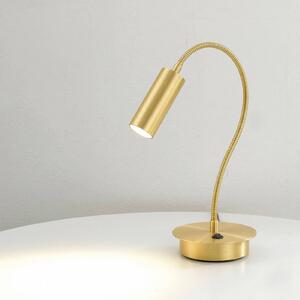 Stolová lampa 7538, saténová mosadz, nastaviteľná, GU4-MR11, Mosadz / zlato, Obývacia izba / jedáleň, Mosadz, Moderný, Stojacie svietidlo