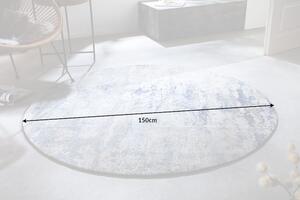 Dizajnový okrúhly koberec Rowan 150 cm béžovo-modrý
