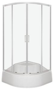 Novoterm Štvrťkruhový sprchový kút NV-Aruba GL PS CHR 80 SV, chrom/transparent + vanička hlboká Klara