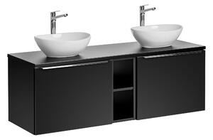 Comad Kúpeľňová skrinka s doskovými umývadlami set Santa Fe Black 140 čierna