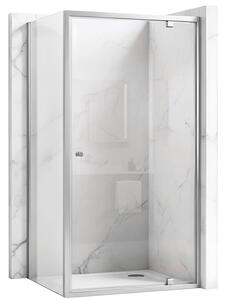 Obdĺžnikový sprchový kút REA Primo Swing 80/dvere x 90/zástena cm, chróm/transparent - bez vaničky