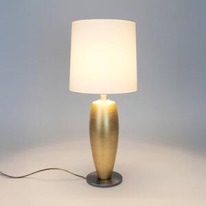 Stolová lampa OMEGA SOTTILE, zlatá/biela, výška 68 cm, keramika, E27, Mosadz / zlato, Obývacia izba / jedáleň, Keramický, Stojacie svietidlo