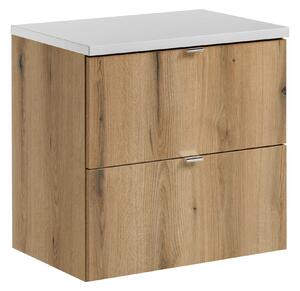 Comad Kúpeľňová skrinka pod doskové umývadlo Nova Oak 60 dub coast evoke/biela