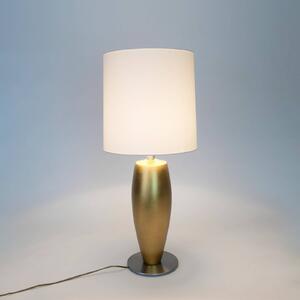 Stolová lampa OMEGA SOTTILE, zlatá/biela, výška 80 cm, keramika, E27, Mosadz / zlato, Obývacia izba / jedáleň, Keramický, Stojacie svietidlo