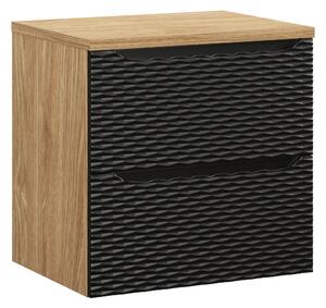 Comad Kúpeľňová skrinka pod doskové umývadlo Ocean Black 60 čierna/dub olejovaný