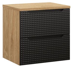 Comad Kúpeľňová skrinka pod doskové umývadlo Luxor Black 60 čierna/dub olejovaný