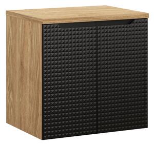 Comad Kúpeľňová skrinka pod doskové umývadlo Luxor Black 60 čierna/dub olejovaný