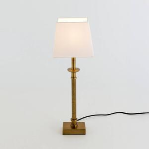 Stolová lampa PALMARIA, zlatá/biela, výška 52 cm, kov, E14, Mosadz / zlato, Obývacia izba / jedáleň, Hliník, Stojacie svietidlo