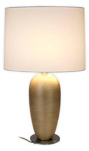 Stolová lampa OMEGA OVAL, zlatá/biela, výška 65 cm, keramika, E27, Mosadz / zlato, Obývacia izba / jedáleň, Keramický, Stojacie svietidlo