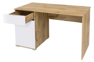 PC stôl Zele BIU/120 - dub wotan / biely lesk