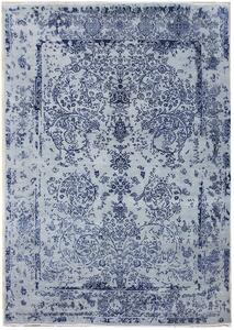 Diamond Carpets koberce Ručne viazaný kusový koberec Diamond DC-JK ROUND Silver / peacock blue - 140x200 cm