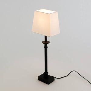 Stolová lampa PALMARIA, čierna/biela, výška 52 cm, kov, E14, Čierna, Obývacia izba / jedáleň, Hliník, Stojacie svietidlo
