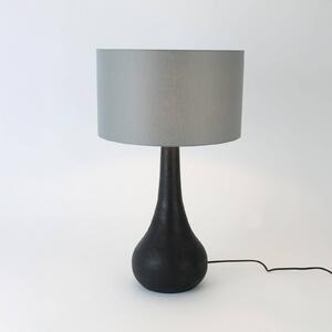 Stolová lampa RODOLFO, čierna/sivá, výška 63 cm, drevo/chintz, Čierna, Obývacia izba / jedáleň, Drevo, Stojacie svietidlo