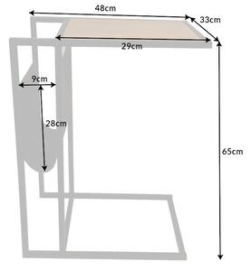 Dizajnový stôl na notebook s úložným priestorom Giuliana 48 cm imitácia dub