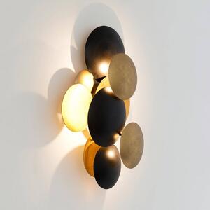 LED nástenné svetlo BOLLADARIA, čierna/zlatá, 42 x 27 cm, kovová, stmievateľná, Čierna, Obývacia izba / jedáleň, kov, Moderný, Nástenné svietidlo