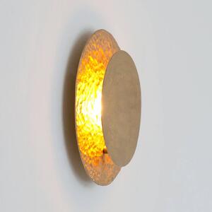 LED nástenné svetlo CORONARE, Ø 26 cm, zlatá, kovová, stmievateľné, Mosadz / zlato, Obývacia izba / jedáleň, kov, Moderný, Nástenné svietidlo