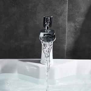 Umývadlová batéria vodopád so žliabkom Ava<span> - </span>Biely chróm - Biely chróm