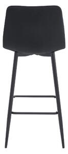 Zamatová barová stolička Budva čierna