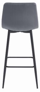 Zamatová barová stolička Budva tmavo sivá