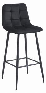 Zamatová barová stolička Budva čierna