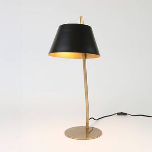 Stolová lampa ADEA, čierna/zlatá, výška 61 cm, kov, E27, Mosadz / zlato, Obývacia izba / jedáleň, kov, Moderný, Stojacie svietidlo