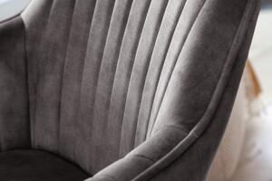Dizajnová otočná stolička Gaura sivý zamat