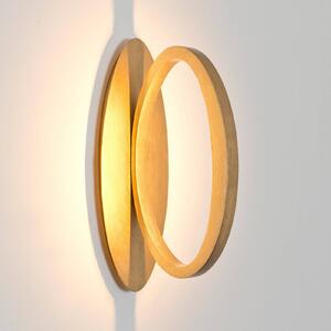 LED nástenné svetlo ASTERISCO OVAL, zlatá, 45 cm, kovová, stmievateľná, Mosadz / zlato, Obývacia izba / jedáleň, kov, Moderný, Nástenné svietidlo