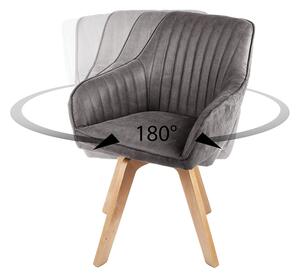 Dizajnová otočná stolička Gaura sivý zamat