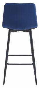 Zamatová barová stolička Florence modrá