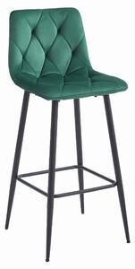 Zamatová barová stolička Bari zelená