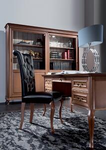 Rustikálna jedálenská stolička Krzeslo V - čierna / hnedá (Cognac 18)