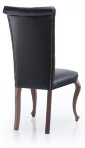 Rustikálna jedálenská stolička Krzeslo V - čierna / hnedá (Cognac 18)