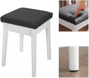 SONGMICS Toaletný stolík so stoličkou biely 80 x 128 x 40 cm