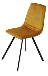 Dizajnová stolička Rotterdam Retro horčicovo-žltý zamat