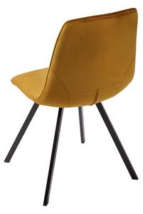 Dizajnová stolička Holland Retro horčicovo-žltý zamat
