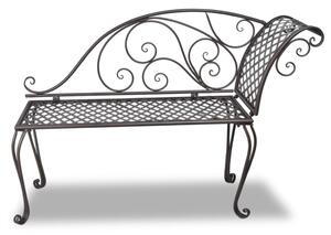 Záhradná leňoška 128 cm, oceľ, starožitná, hnedá