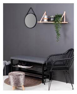 Drevená polica s hnedými koženými úchytkami House Nordic Forno, 120 x 20 cm