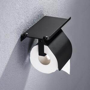 Nerezový čierny držiak na toaletný papier a mobil Louis
