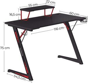 SONGMICS PC stôl doska imitácia carbon 116 x 60 cm