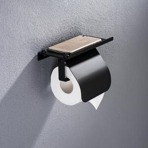 Nerezový čierny držiak na toaletný papier a mobil Louis