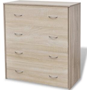 Skrinka so 4 zásuvkami 60x30,5x71 cm, farba dubového dreva