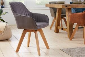 Dizajnová otočná stolička Gaura vintage sivá