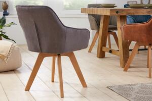Dizajnová otočná stolička Gaura vintage sivá