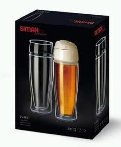 SIMAX PIVNÝ POHÁR S DVOJITOU STENOU 500ML SADA 2KS