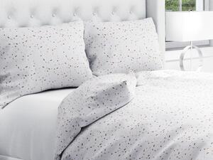 Biante Bavlnené posteľné obliečky Sandra SA-396 Hnedo-béžové konfety na bielom Jednolôžko 140x200 a 70x90 cm