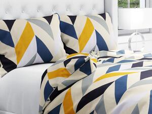Biante Bavlnené posteľné obliečky Sandra SA-402 Veľké cik-cak modro-žlté pruhy Jednolôžko 140x200 a 70x90 cm