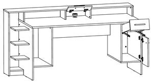 Písací stôl IAN II dub artisan/sivá