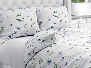 Biante Bavlnené posteľné obliečky Sandra SA-391 Lúčne kvietky s motýlikmi Predĺžené 140x220 a 70x90 cm